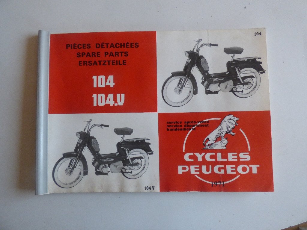 PEUGEOT 104 / 104.V ONDERDELENLIJST, Fietsen en Brommers, Ophalen of Verzenden, Gebruikt