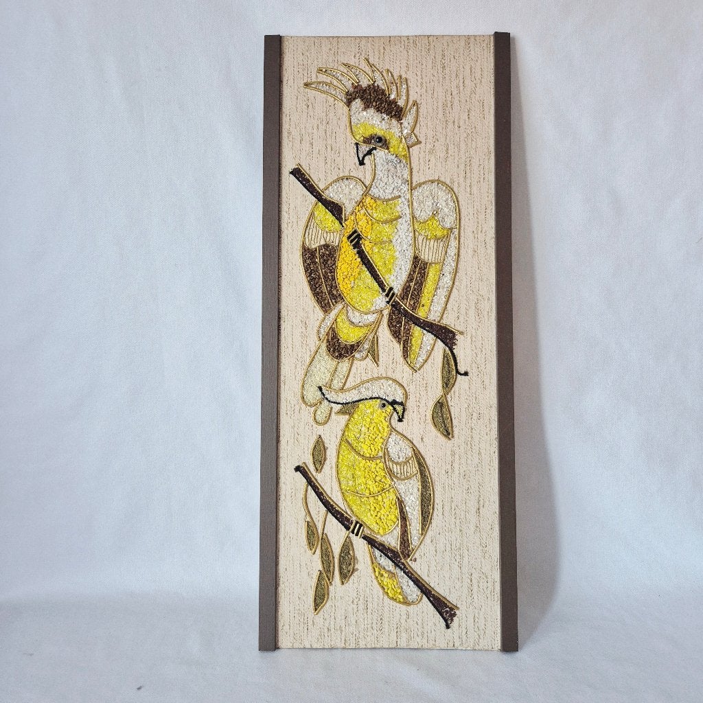 Gravel art | Vintage kunstwerk Kaketoe | Pebble art, Verzenden, Huis en Inrichting