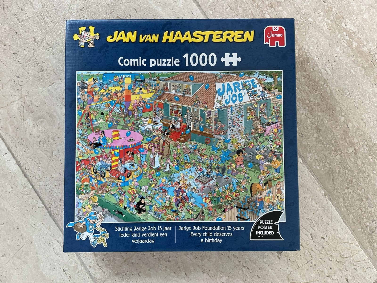 Puzzel Jan van Haasteren stichting jarige Job NIEUW!, Ophalen of Verzenden, 500 t/m 1500 stukjes, Nieuw