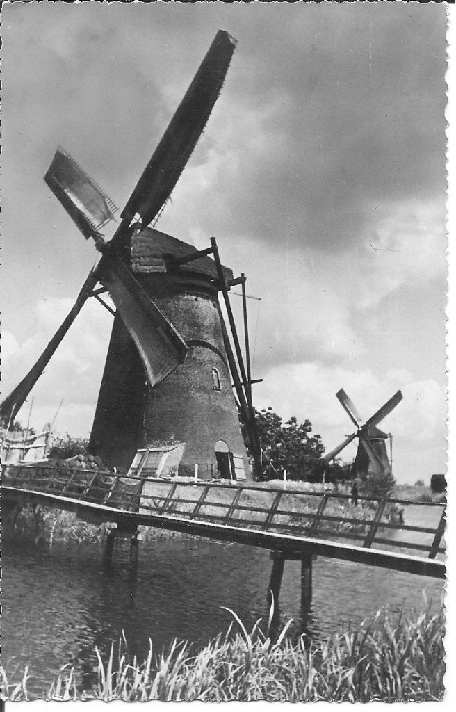 Oude foto Kinderdijk Hollandse Molen, Ophalen of Verzenden, 1940 tot 1960, Ongelopen, Zuid-Holland