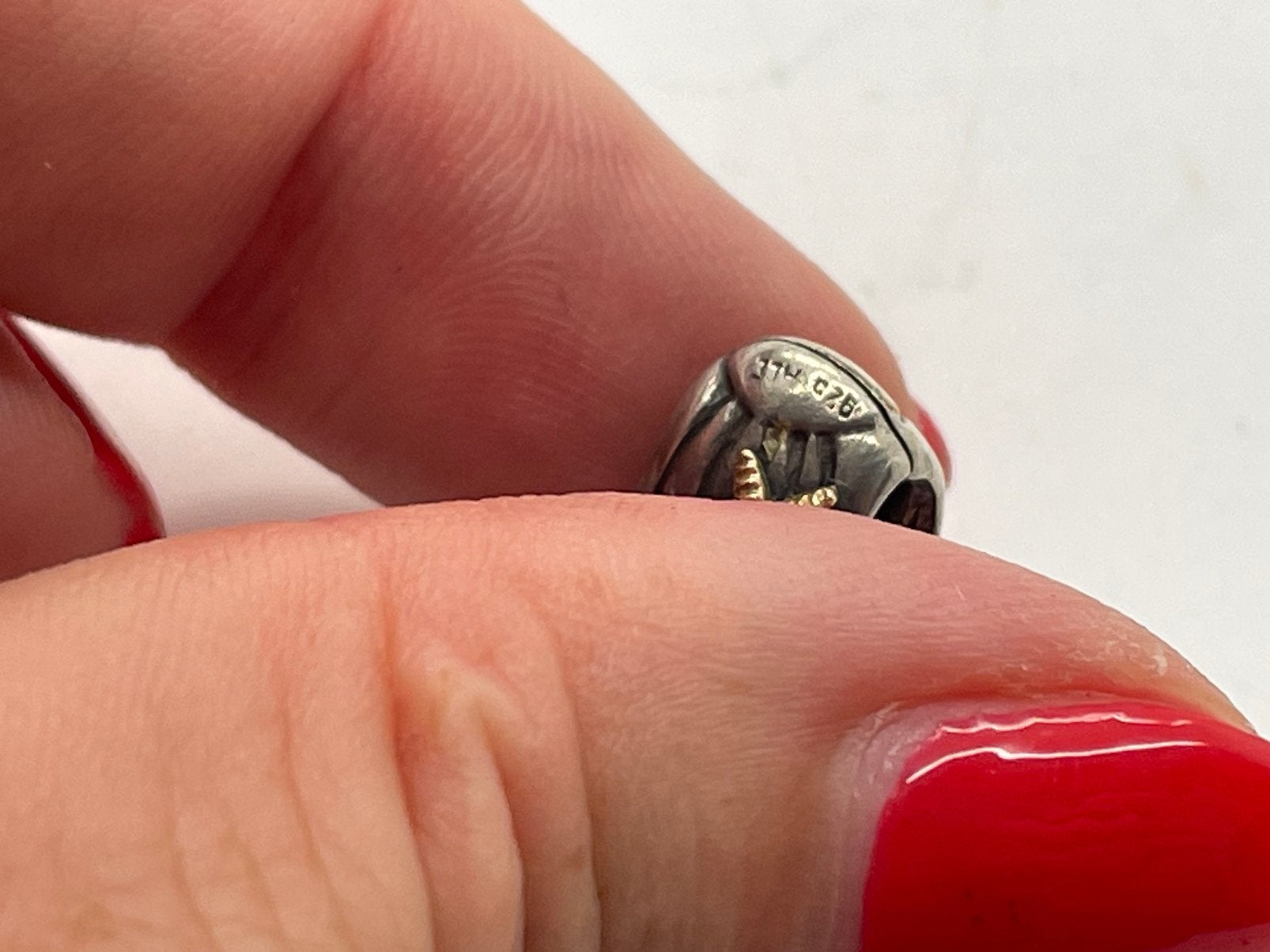 F80 Pandora goud op zilveren stopper bedel zeester, Sieraden, Tassen en Uiterlijk, Bedels, Pandora, Ophalen of Verzenden, X, Zilver