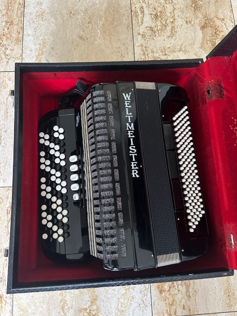 Weltmeister Knopaccordeon, Muziek en Instrumenten, Ophalen, Gebruikt, Met koffer, Knopaccordeon