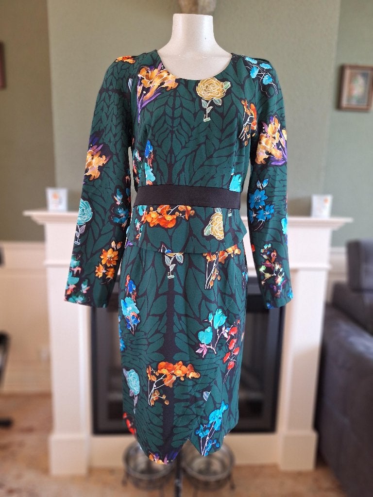 Eroke groen 2 delige look jurk IT 42 NL 38, Maat 38/40 (M), Verzenden, Zo goed als nieuw, Knielengte