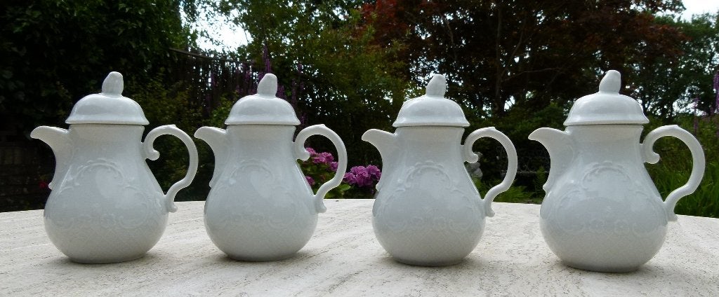 4 x Witte Schonwald Theepot / Koffie Kan, Huis en Inrichting, Keuken | Servies, Overige merken, Nieuw, Ophalen of Verzenden, Porselein
