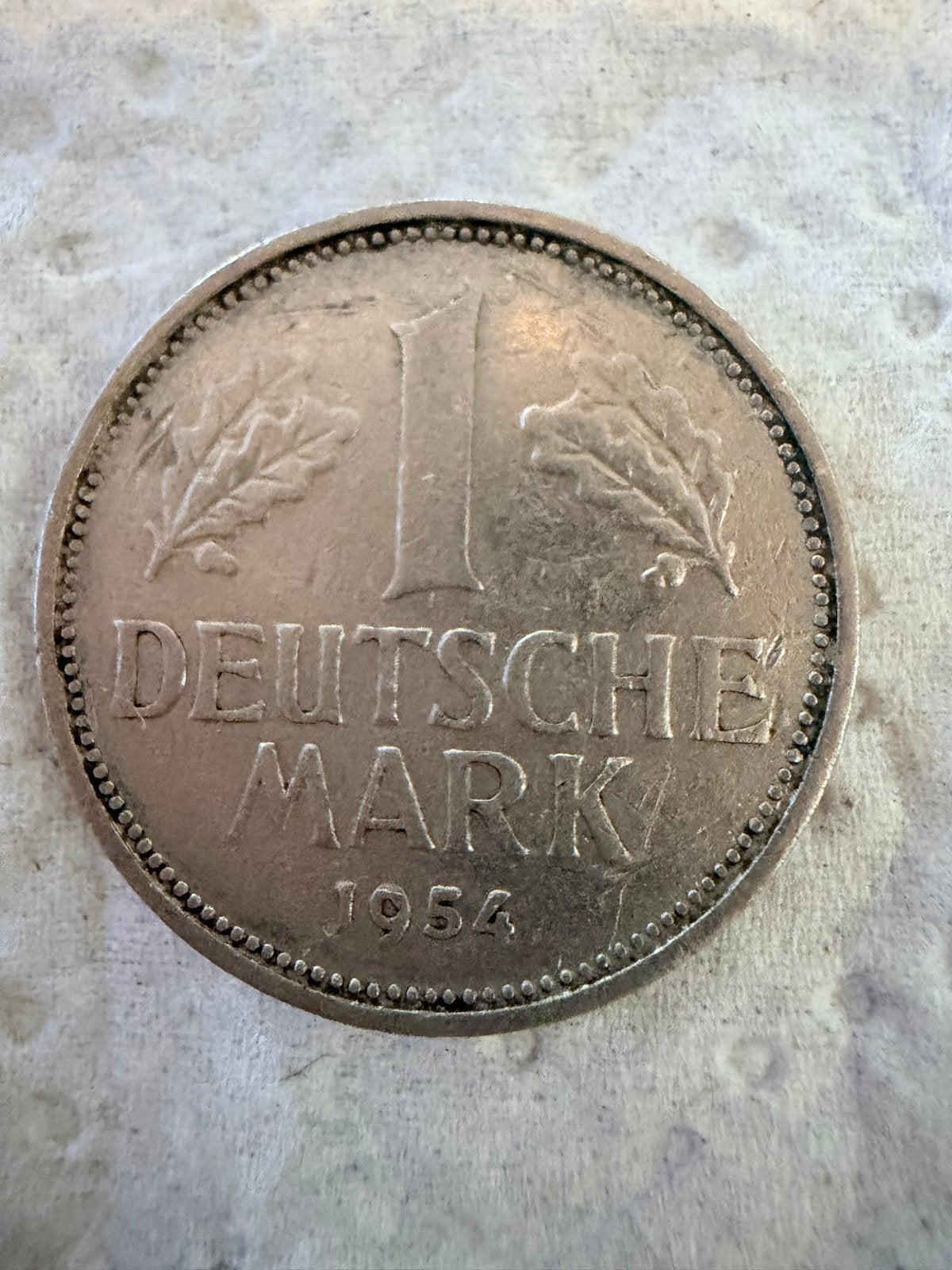 1 Duitse Mark 1954 (D)- Bundesrepublik Deutschland, Ophalen of Verzenden, Duitsland, Losse munt