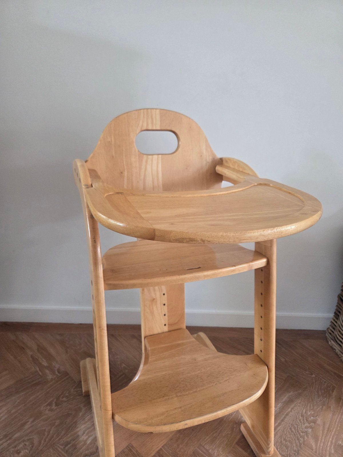 Blank houten Tiamo meegroeistoel, Ophalen, Gebruikt, Meegroeistoel