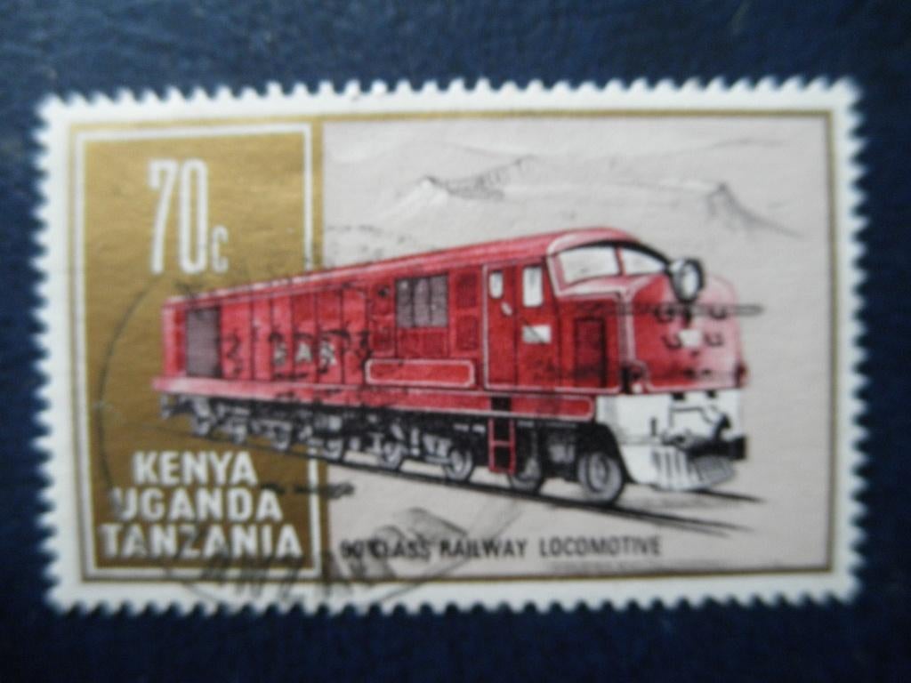 Postzegels treinen Kenia Uganda Tanzania 1971 - nr 218., Ophalen of Verzenden, Gestempeld, Treinen