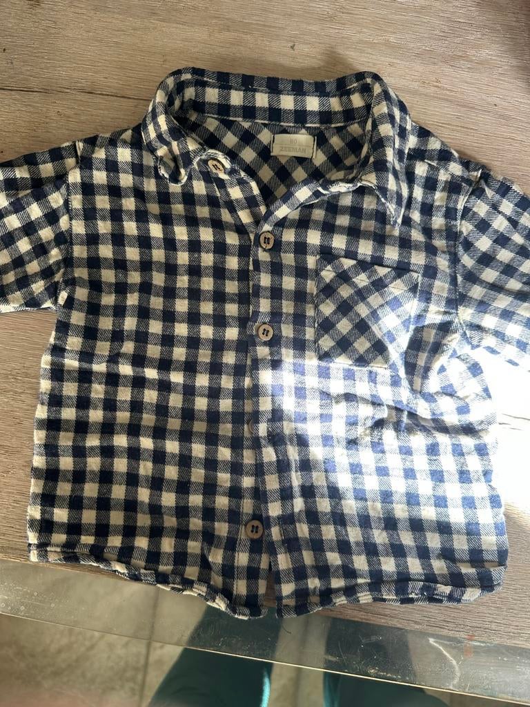 Geruite baby blouse maat 80 - Zeeman, Ophalen of Verzenden, Gebruikt, Jongetje of Meisje, Overhemdje of Bloesje