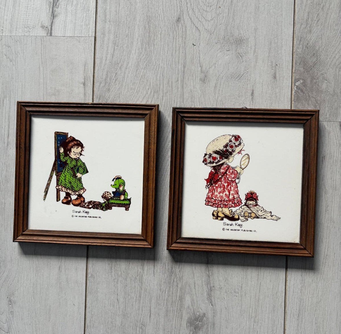 Vintage Sarah Kay/ Holly Hobbie tegeltjes., Ophalen of Verzenden
