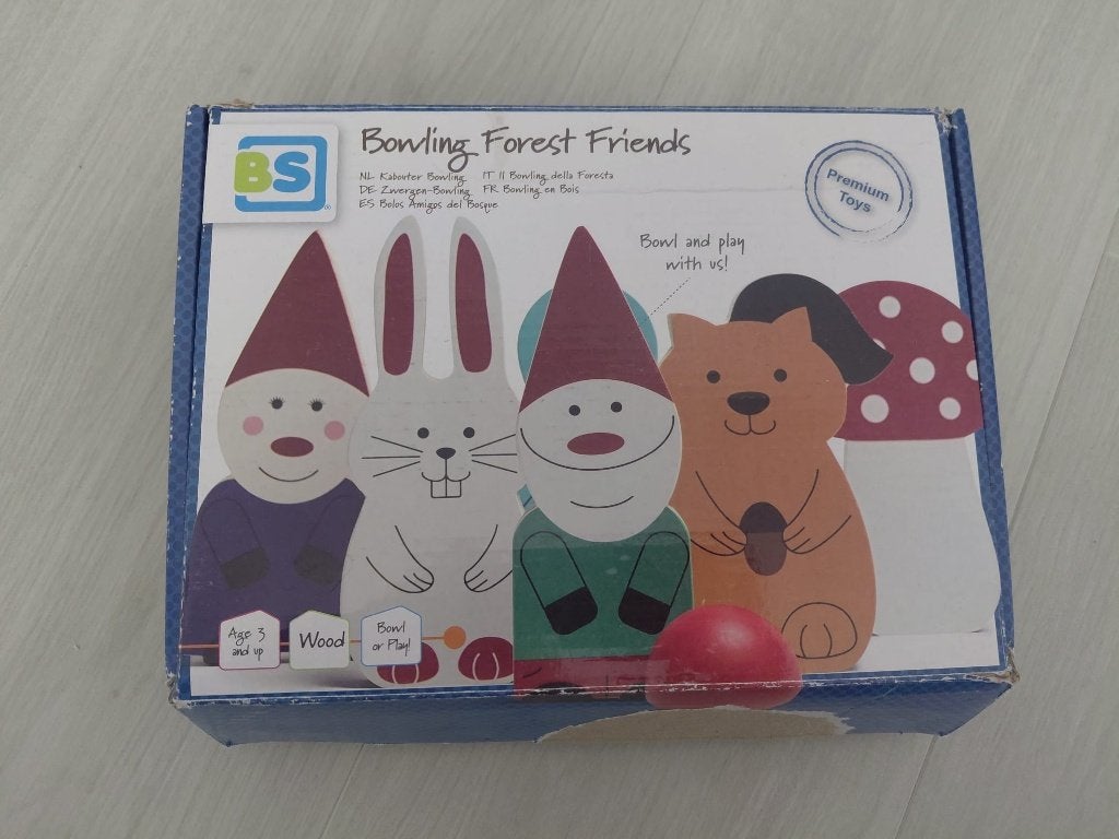 Houten bowling spel bosdieren, Ophalen of Verzenden, Gebruikt, Overige typen