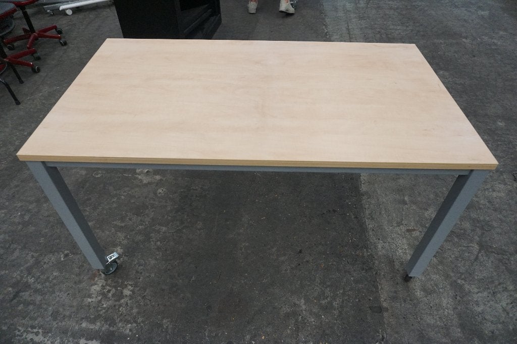 Rijdbare tafel eettafel bureau kantinetafel 140*80, Ophalen, Overige typen, Gebruikt, 140 cm
