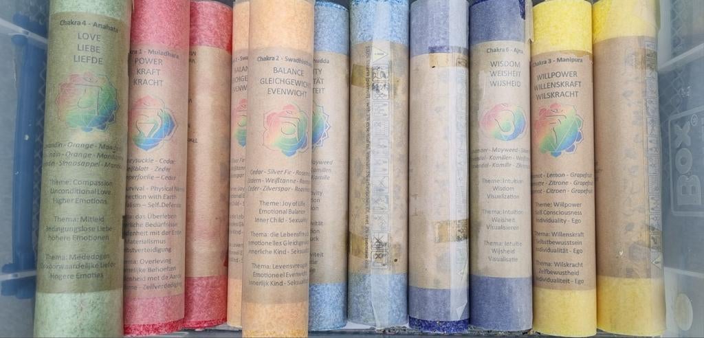 Chakra kaarsen set (12 groot, 8 klein), Ophalen of Verzenden, Nieuw, Overige materialen