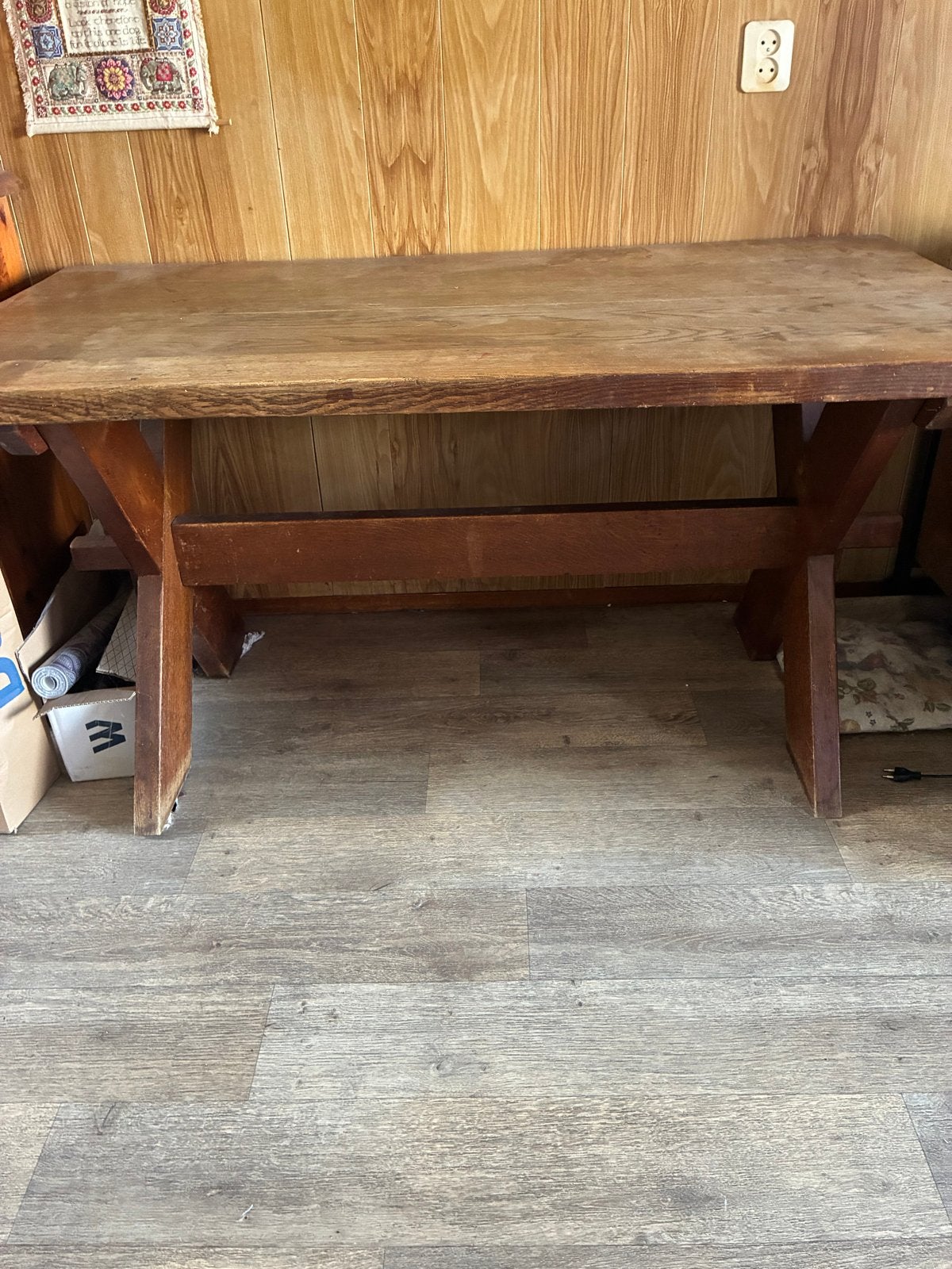Massief eiken eettafel 150x80 - Tijdloos design, Huis en Inrichting, Ophalen, Gebruikt, 100 tot 150 cm, Eikenhout