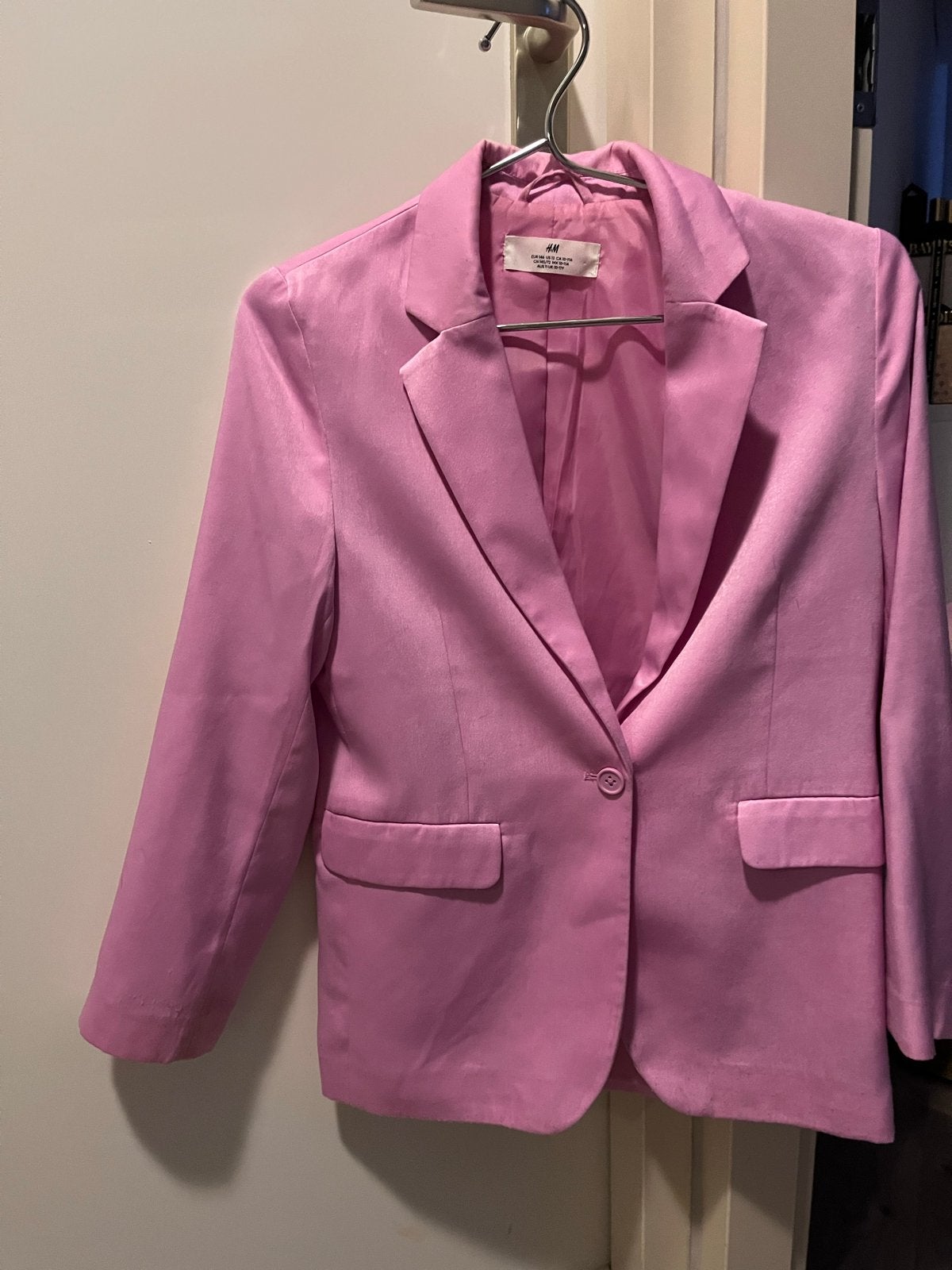 Roze H&M blazer maat 146 (10-11 jaar), Ophalen of Verzenden, Zo goed als nieuw, Jasje, Roze