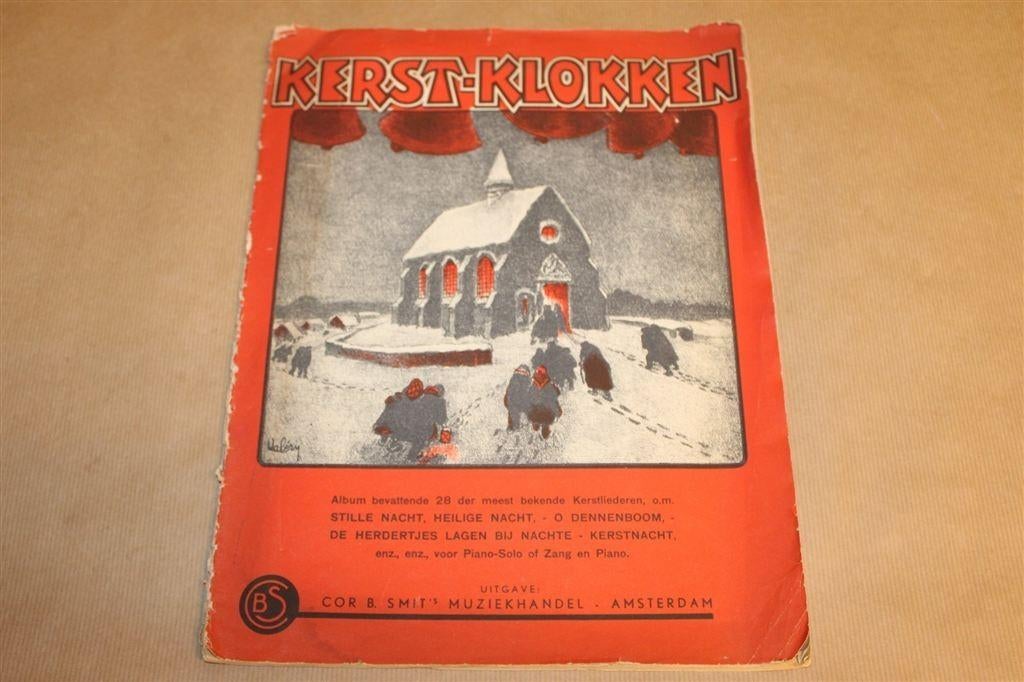 Kerstklokken kerstliederen bladmuziek ca 1930 VIntage, Muziek en Instrumenten, Gebruikt, Ophalen of Verzenden, Artiest of Componist
