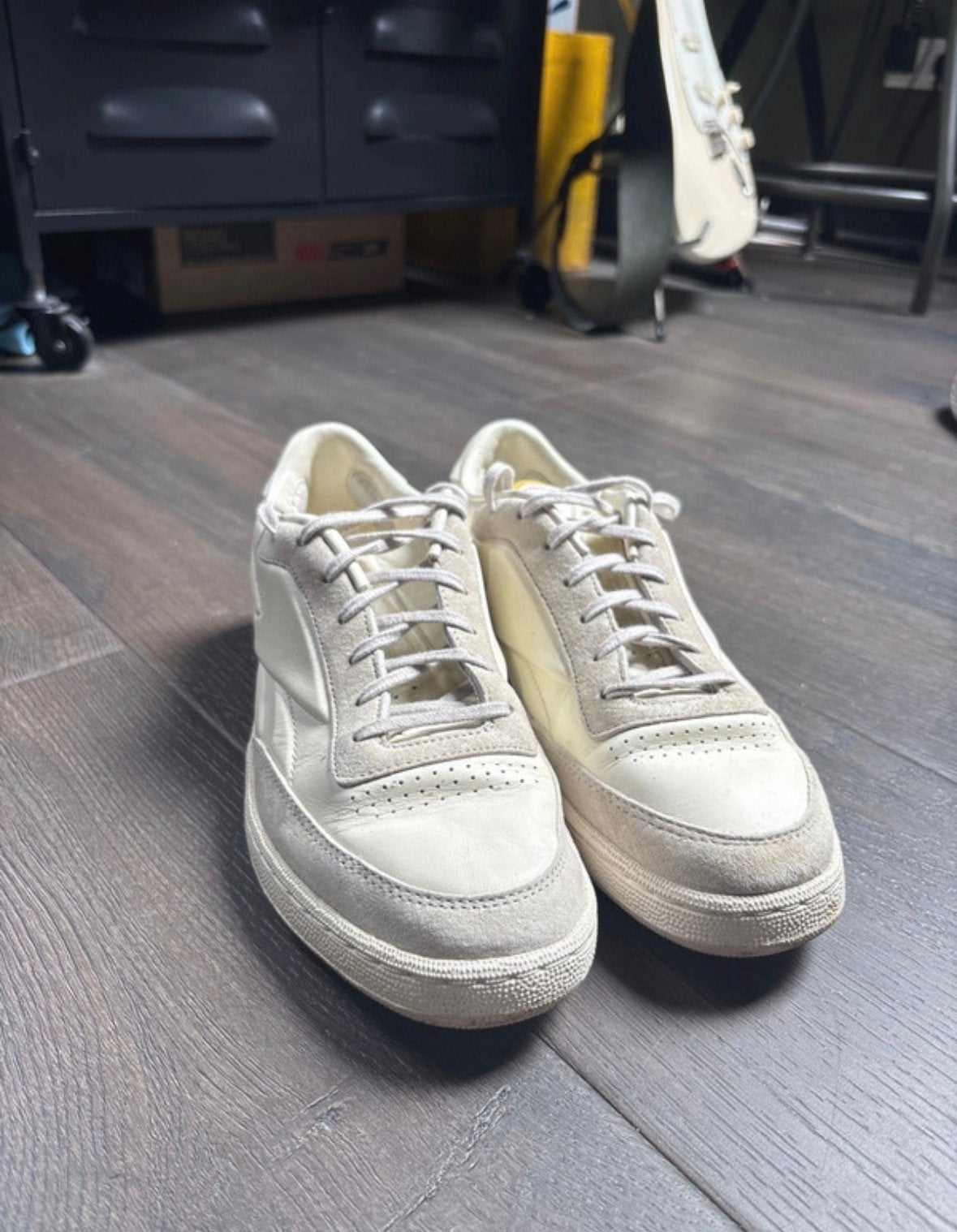 Reebok x Beckham Club C 85 Vintage Sneakers - Crème Wit, Verzenden, Wit, Sneakers of Gympen, Zo goed als nieuw