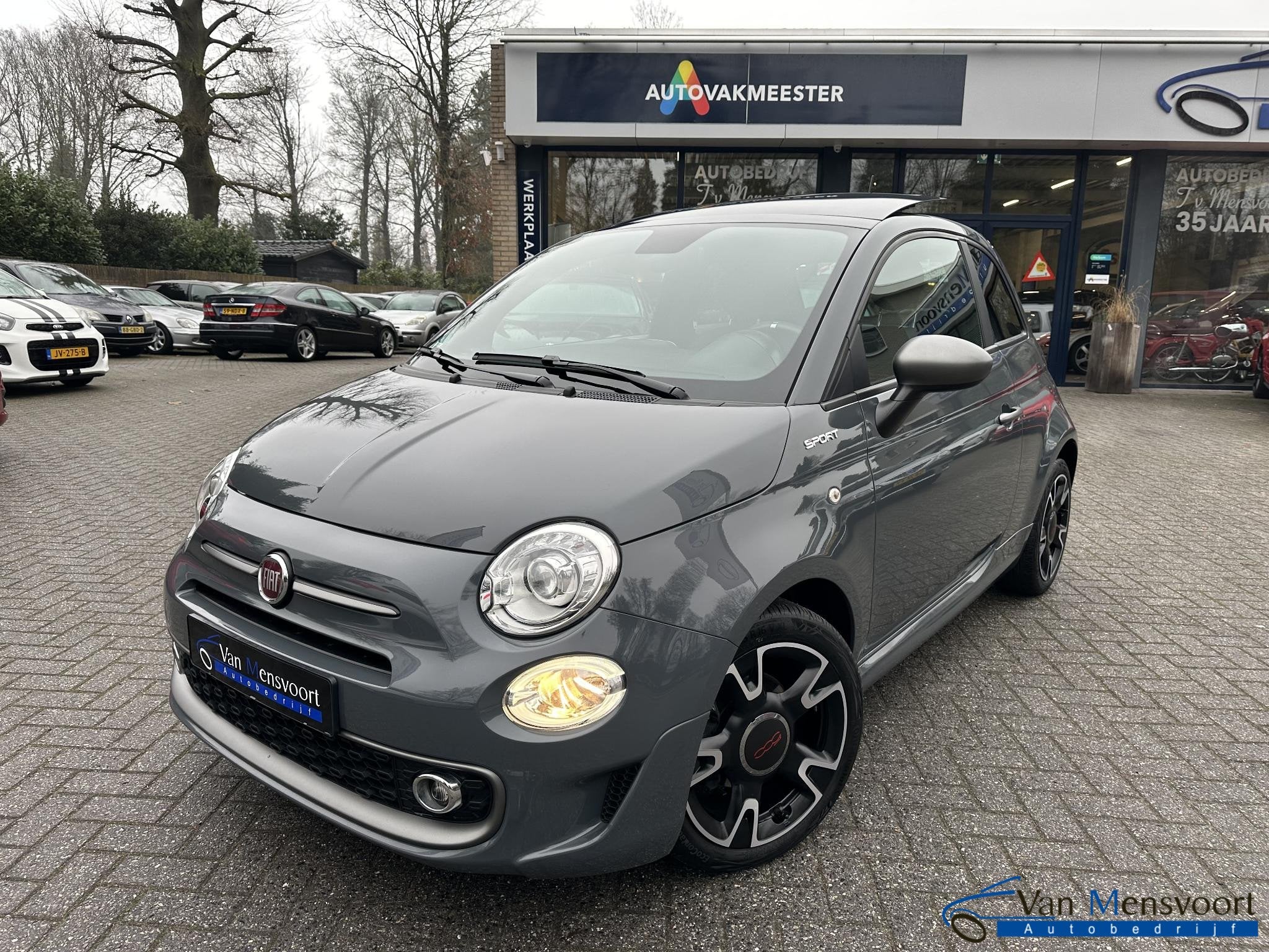 Fiat 500 1.0 Hybrid Sport VOLL!|Navi|Schuifdak|Xenon|Leder|B, Auto's, Voorwielaandrijving, Dealer onderhouden, Stof, Gebruikt