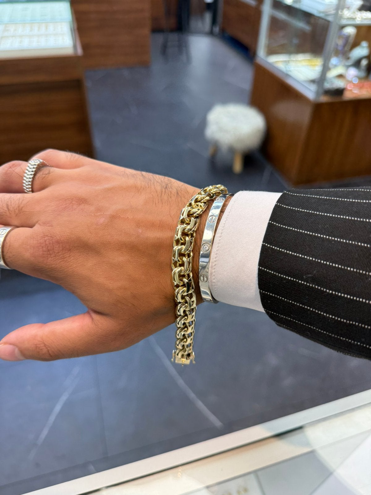 Prachtige 14k gouden massieve armband 61.2 gram, Ophalen of Verzenden, Zo goed als nieuw, Goud, Goud