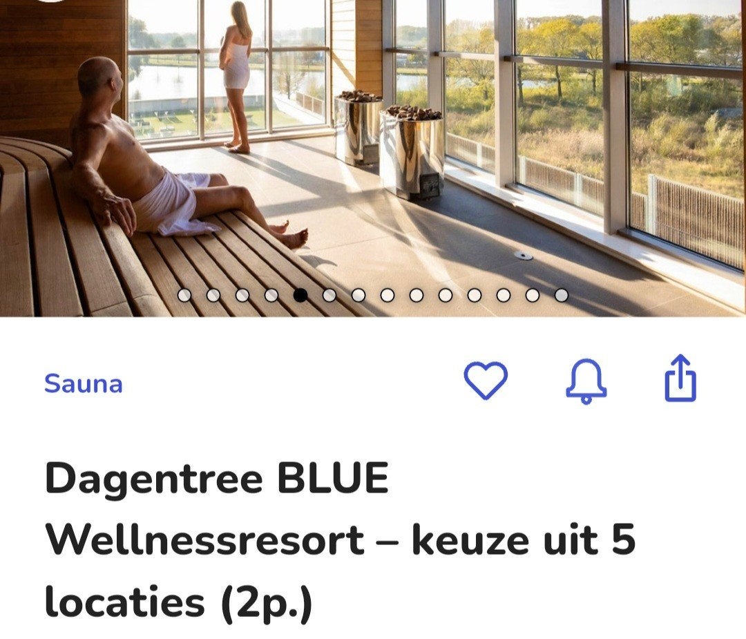 Dagentree sauna BLUE Wellnessresort voor 2 personen, Ophalen of Verzenden, Nieuw, Toebehoren