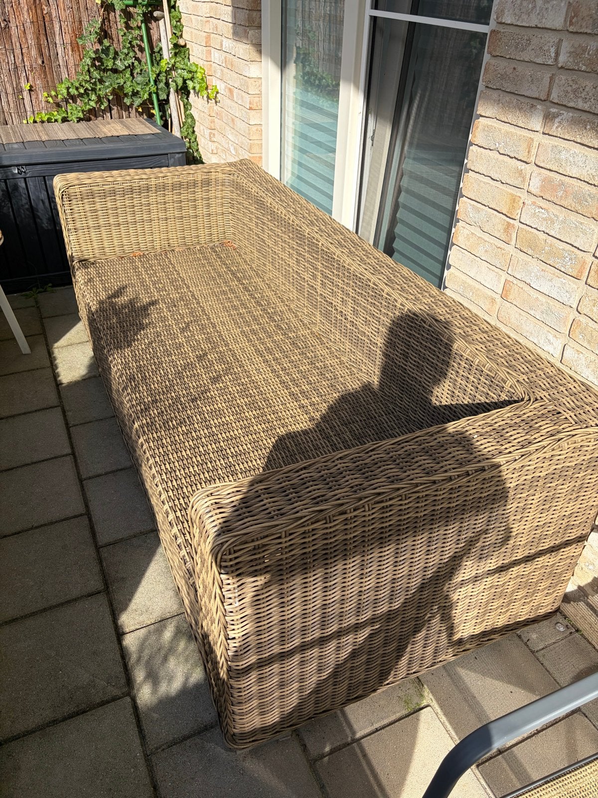 GRATIS Tuinbank van Wicker - Weerbestendig, Ophalen, Gebruikt, Wicker