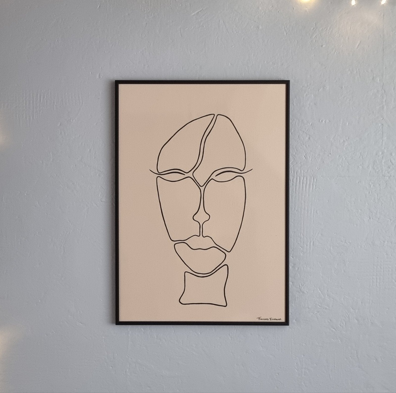 wissellijst A2 anti reflectie glas met figuratief kunstwerk, 43 cm, 60 cm, Zwart, Ingelijst werk