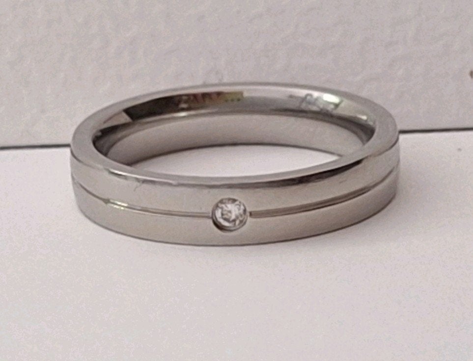 Staal ring relatiering 16.5 juwelier sieraad new ketting 925, Nieuw, Ophalen of Verzenden, Kleiner dan 17, Dame