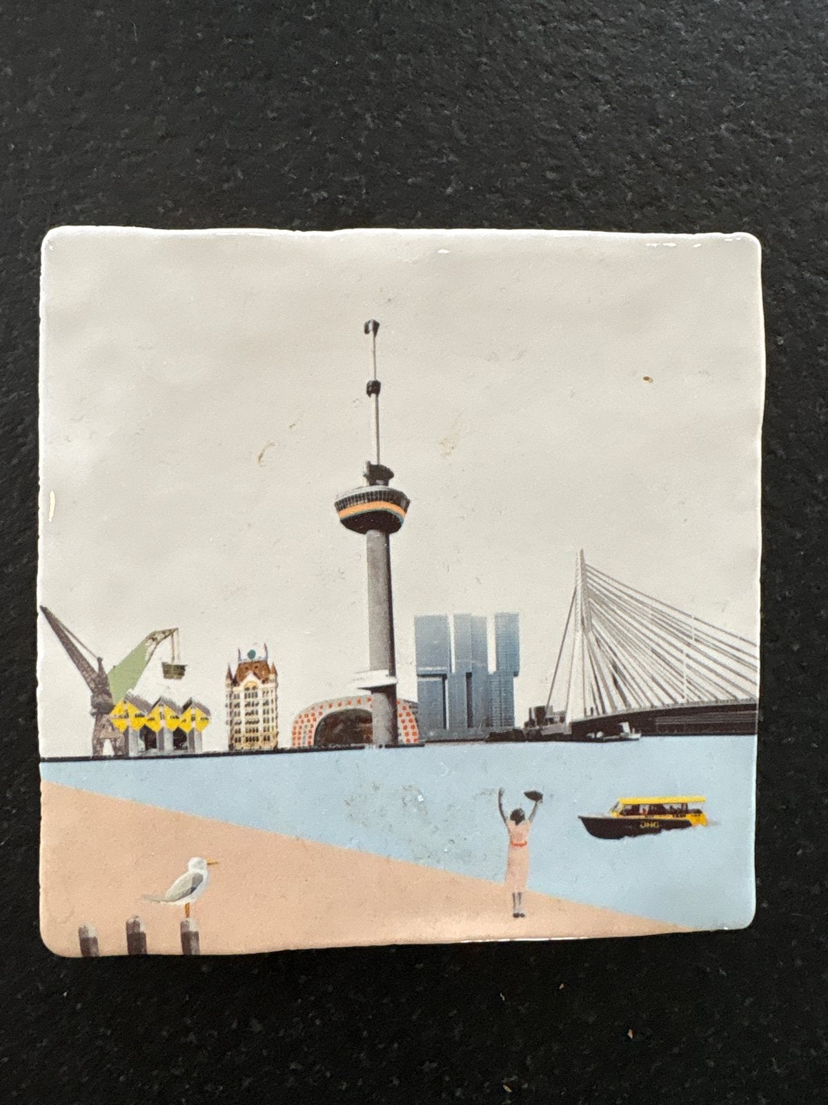 Storytiles Rotterdam Skyline Tegel - 10cm, Antiek en Kunst, Ophalen of Verzenden