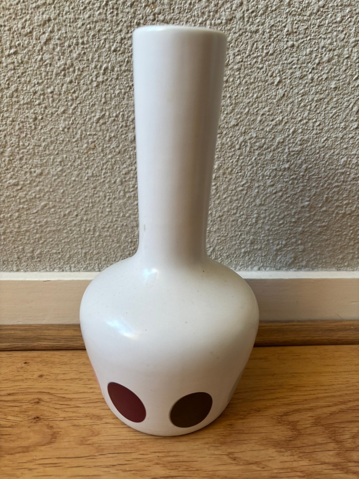 Ikea vaas met stippen, Ophalen of Verzenden, Zo goed als nieuw, Wit, 18 cm