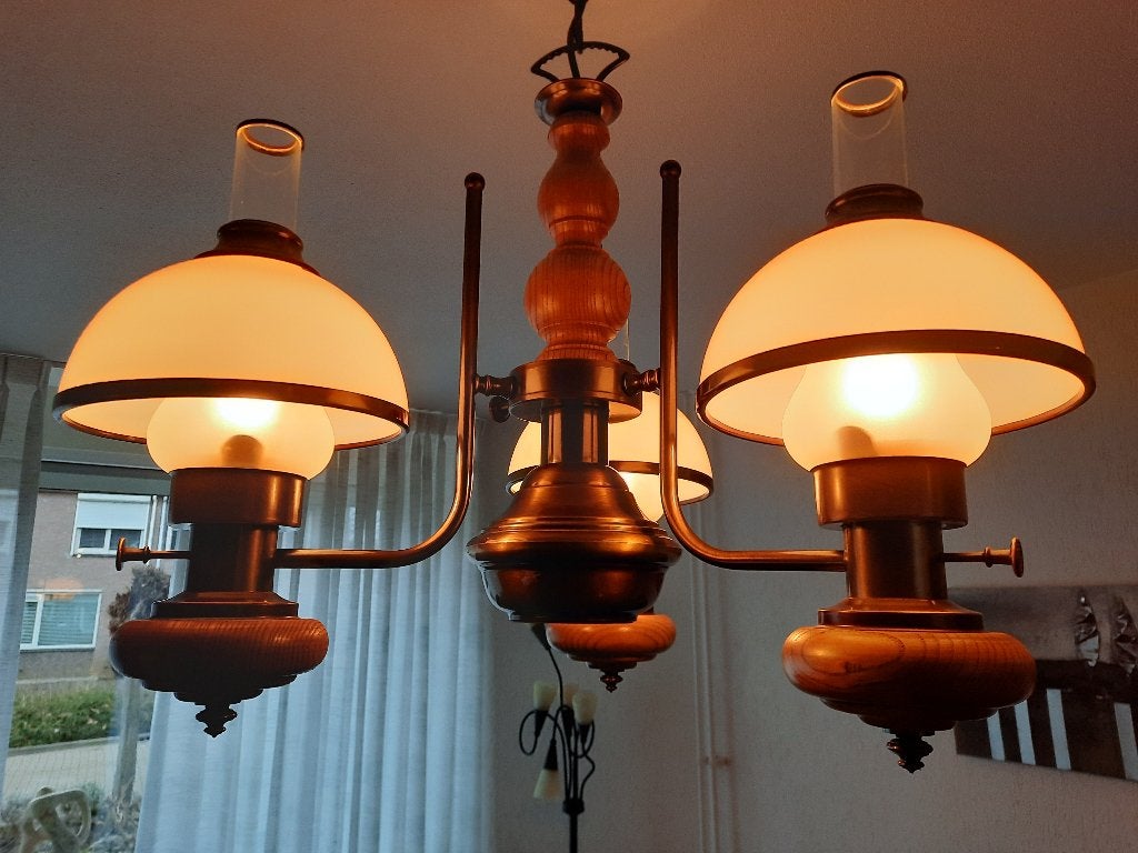hanglamp, Huis en Inrichting, Lampen | Hanglampen, Ophalen, Zo goed als nieuw, Glas