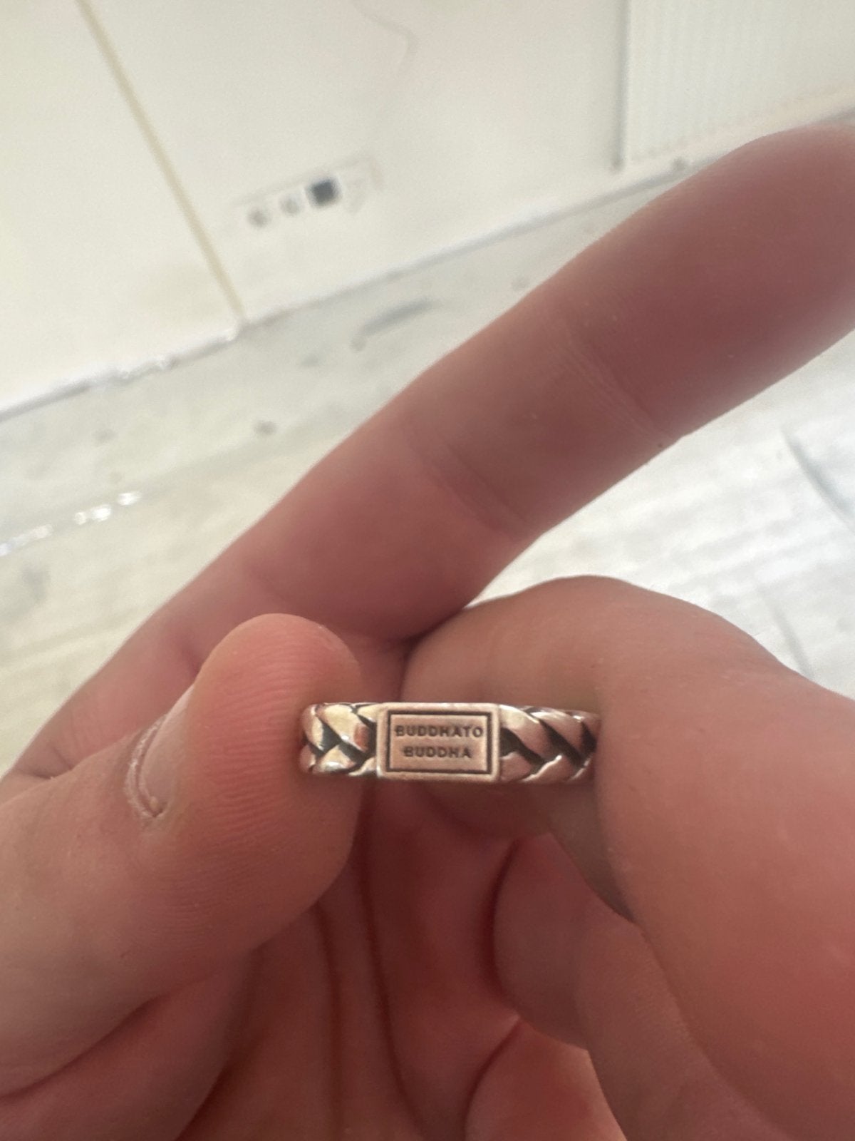 Buddha to Buddha ring, zilver, maat 15, Sieraden, Tassen en Uiterlijk, Gebruikt, Ophalen of Verzenden, Kleiner dan 17, Dame of Heer