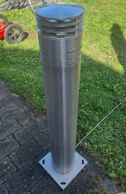 RVS Bollard / Sokkellamp 100 cm – Schréder, Ophalen, Minder dan 50 watt, Rvs, Netvoeding