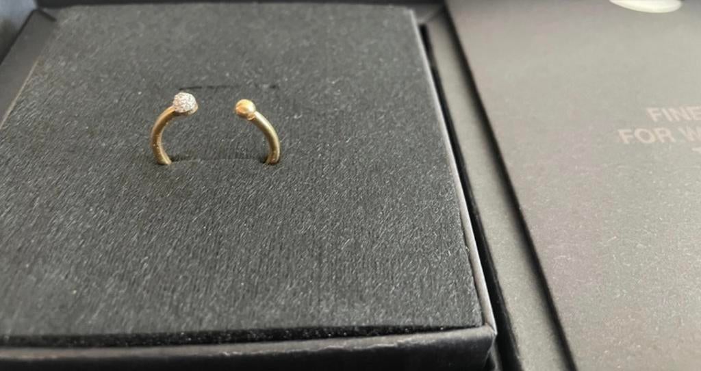 Pdpaola diamonds and clara ring goud maat 16, Verzenden, Zo goed als nieuw, 17 tot 18, Met edelsteen