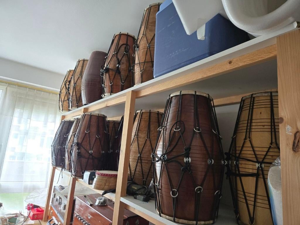 nieuw zelf gemaakte dholak, Ophalen, Nieuw