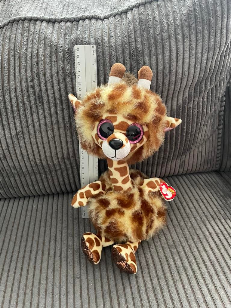 Mooie grote Ty beanie boos knuffel van giraf giraffe Gertie, Giraf, Overige karakters, Ophalen of Verzenden, Zo goed als nieuw