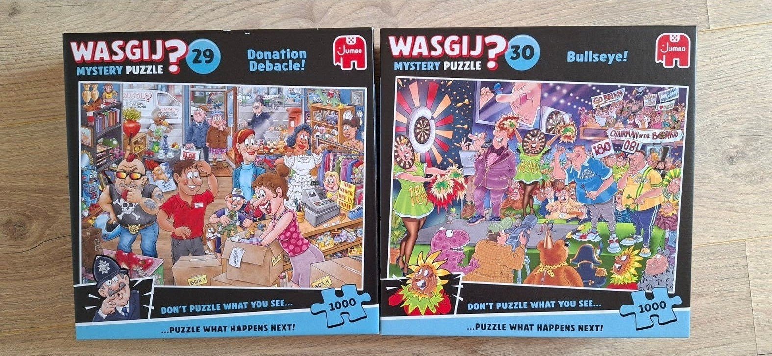 Wasgij? Mystery Puzzels 29 & 30 - Zo goed als nieuw, Ophalen of Verzenden, 500 t/m 1500 stukjes, Zo goed als nieuw, Legpuzzel