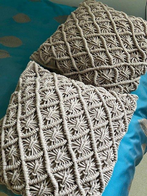Macrame kussens, Ophalen of Verzenden, Nieuw, Overige kleuren, Vierkant