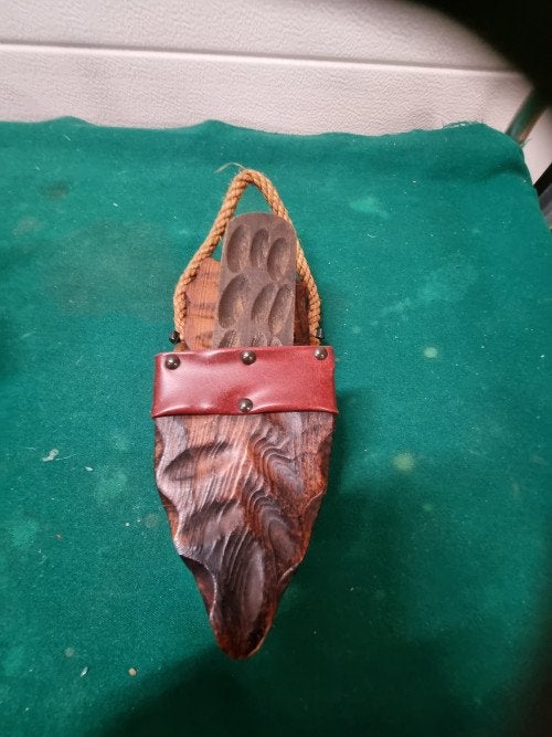 decoratie klomp met borstel van hout, Ophalen of Verzenden