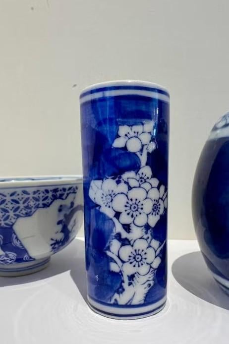 Chinees blauw-wit Kangxi penseelvaasje, Ophalen of Verzenden