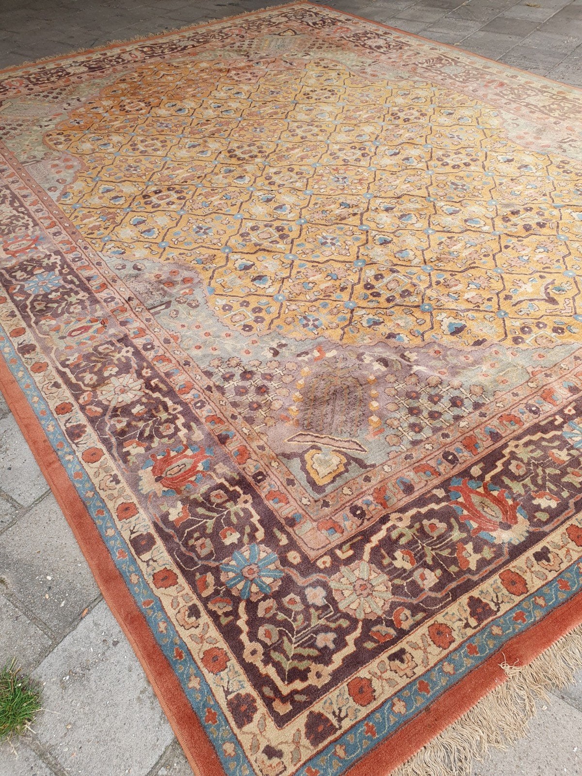 Vintage perzisch tapijt 410x295 cm., Gebruikt, Sixties, 200 cm of meer, Ophalen of Verzenden