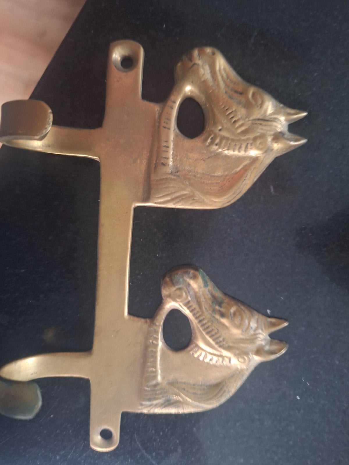 Set van 2 messing wandhaken met paardenhoofd, Ophalen of Verzenden