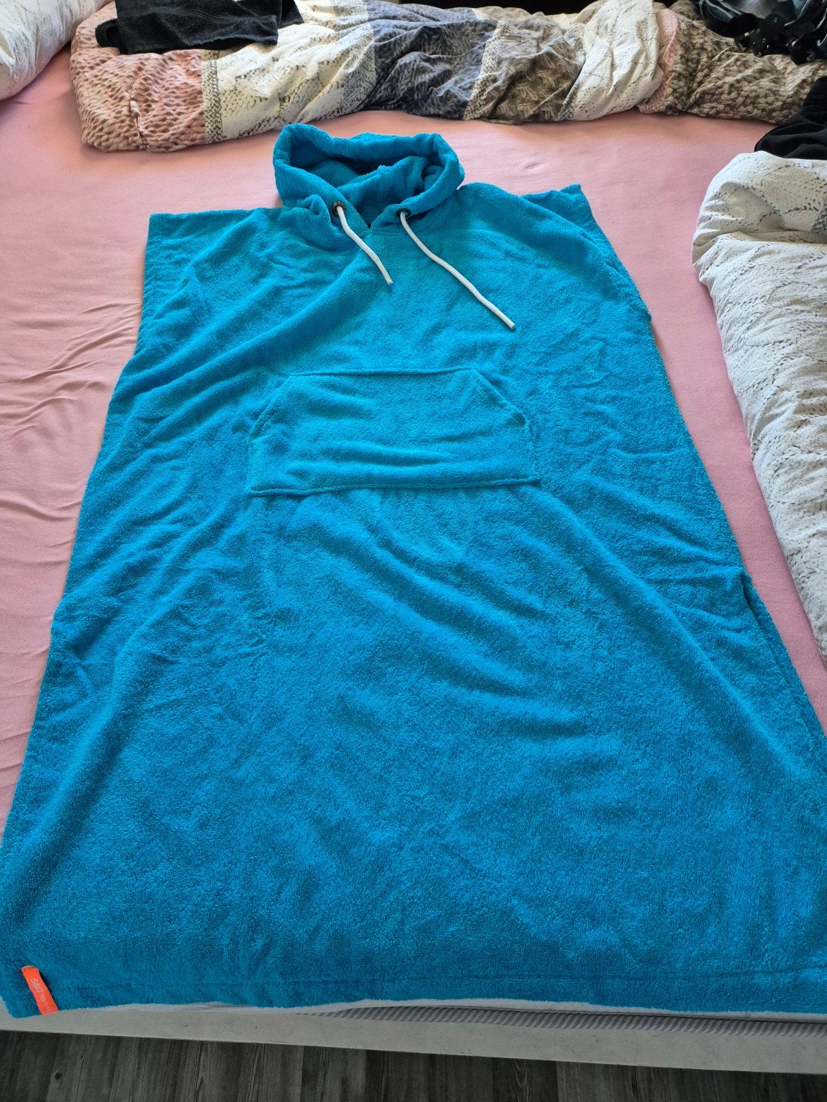 Turquoise Poncho Handdoek L/XL - 80x120 cm, Ophalen of Verzenden, Nieuw, Blauw, Overige typen