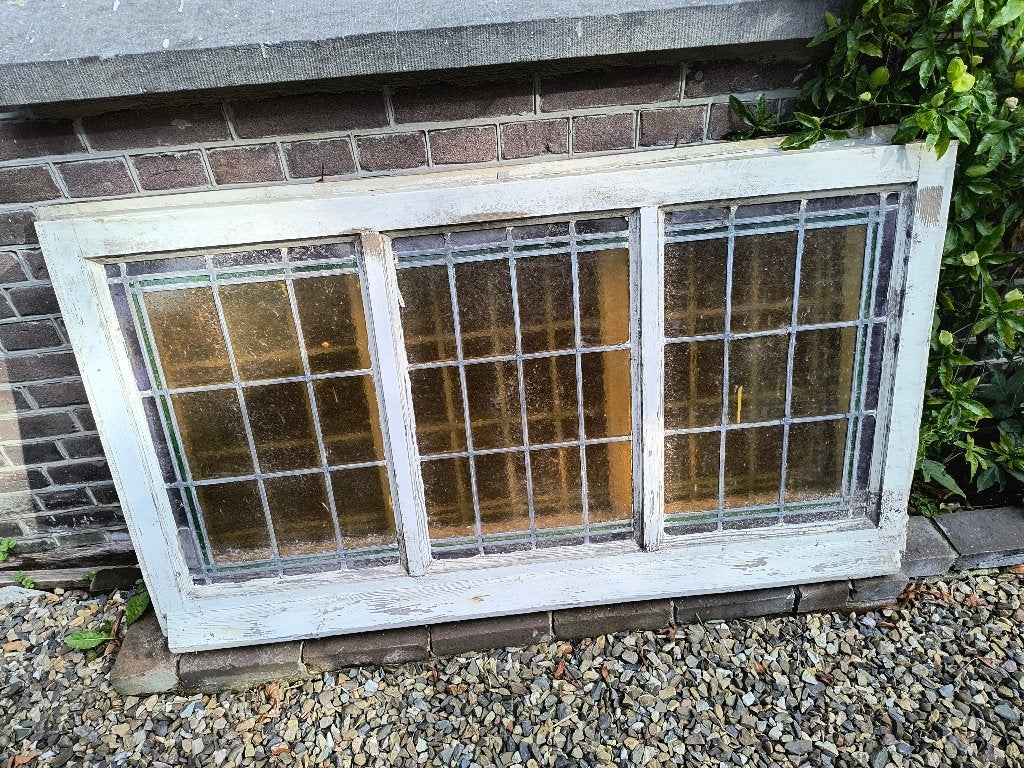 Glas in lood scharnierende bovenramen, Doe-het-zelf en Verbouw, Ophalen, Gebruikt, 120 tot 160 cm, Minder dan 80 cm