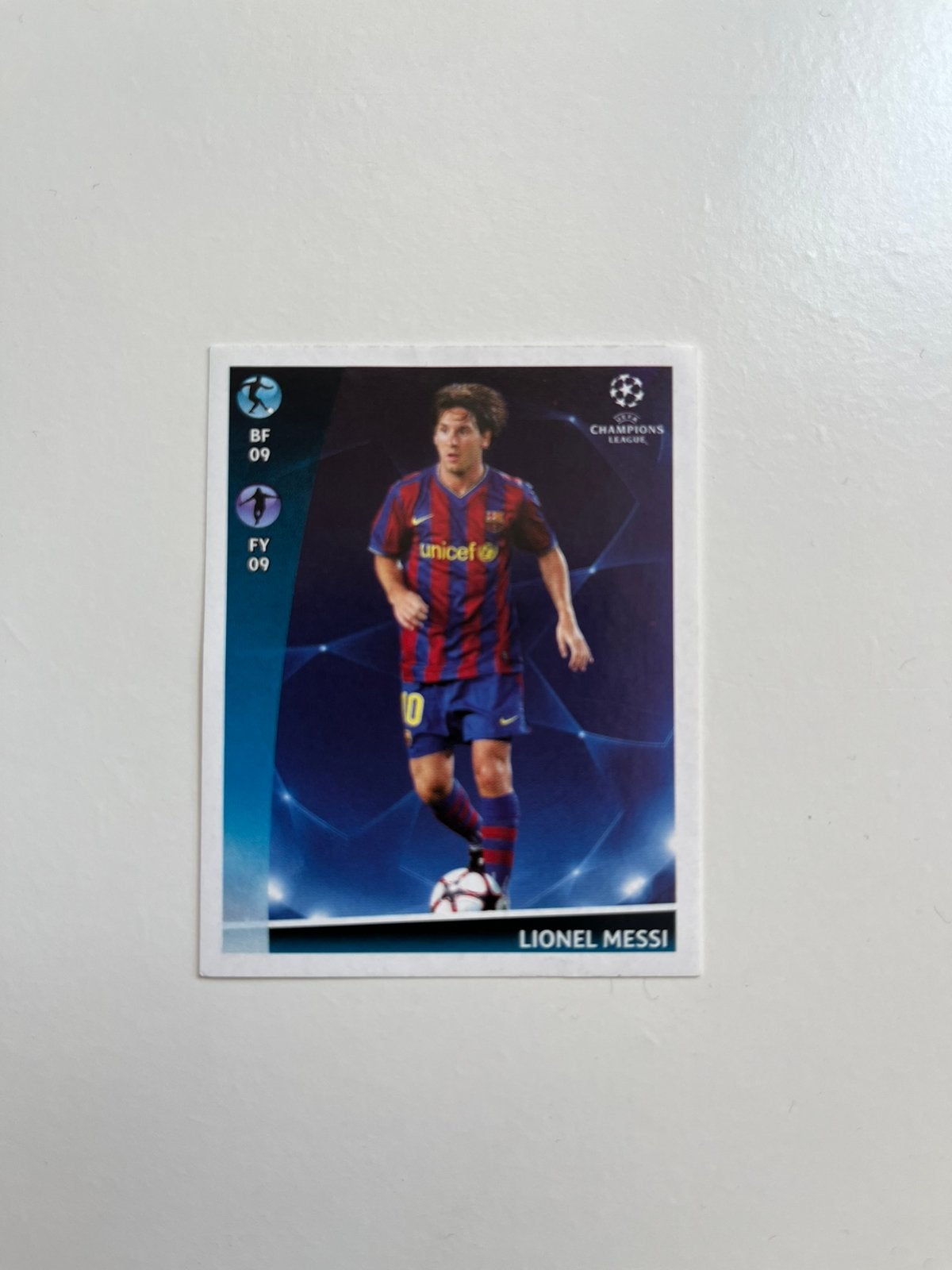 Lionel Messi 562 Panini CL 2009-2010, Ophalen of Verzenden, Zo goed als nieuw, Plaatje