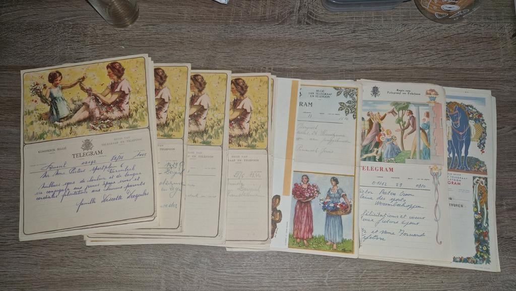 48 Oude Telegrammen - Historische Documenten, Ophalen of Verzenden, 1980 tot heden, Nederland, Knipsel(s)
