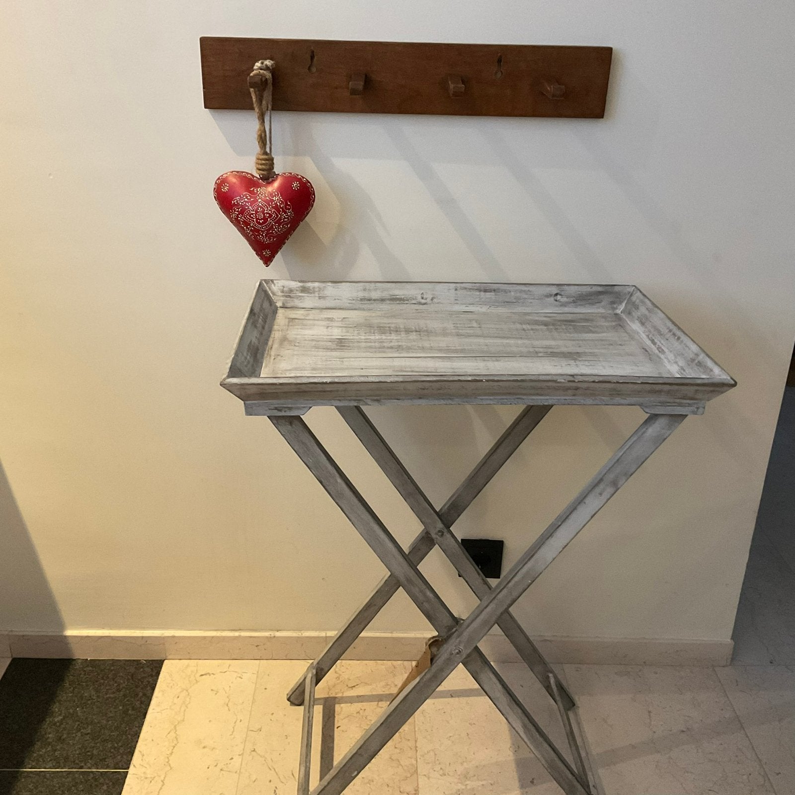 Butlertray side-table doorleefd shabby style LOBERON Gaaf !, Antiek en Kunst, Ophalen of Verzenden