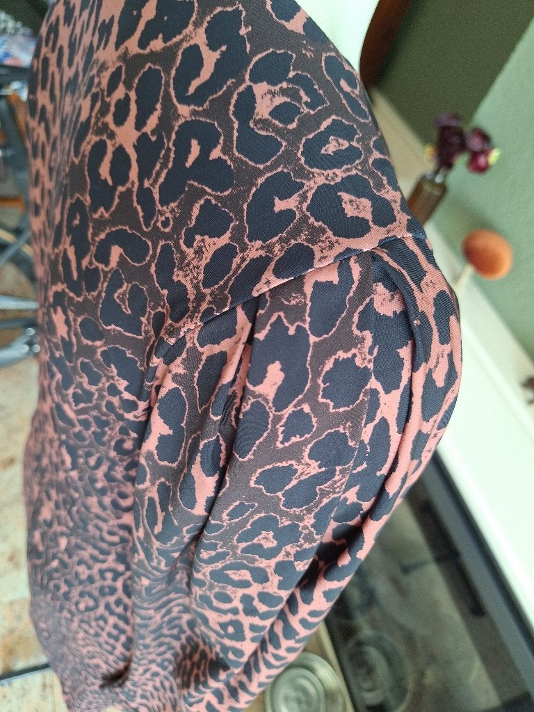 Studio Anneloes travelstof panter blouse jurk S 36, Verzenden, Zo goed als nieuw, Knielengte, Maat 36 (S)