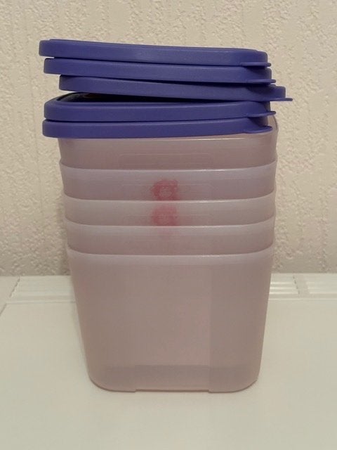 5 diepvries bakjes van tupperware, Gebruikt, Overige kleuren, Met deksel, Ophalen of Verzenden
