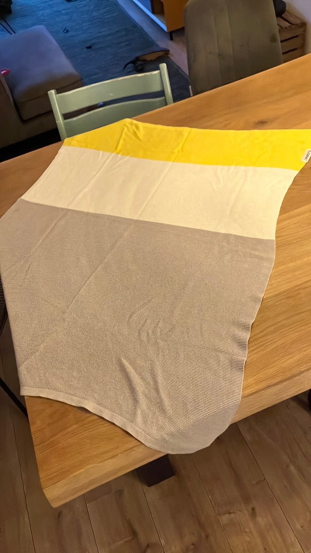 Bugaboo Light Cotton Deken - Geel/Grijs/Wit, Ophalen, Gebruikt, Deken