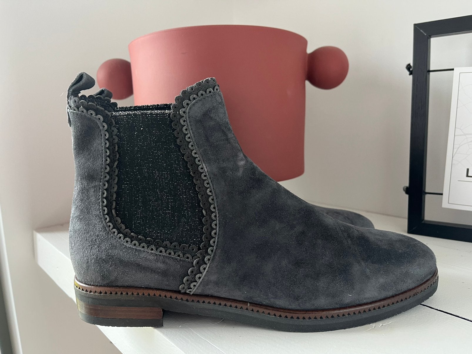 Maripe grijs suede laars maat 38,5, Ophalen of Verzenden, Zo goed als nieuw, Grijs, Hoge laarzen