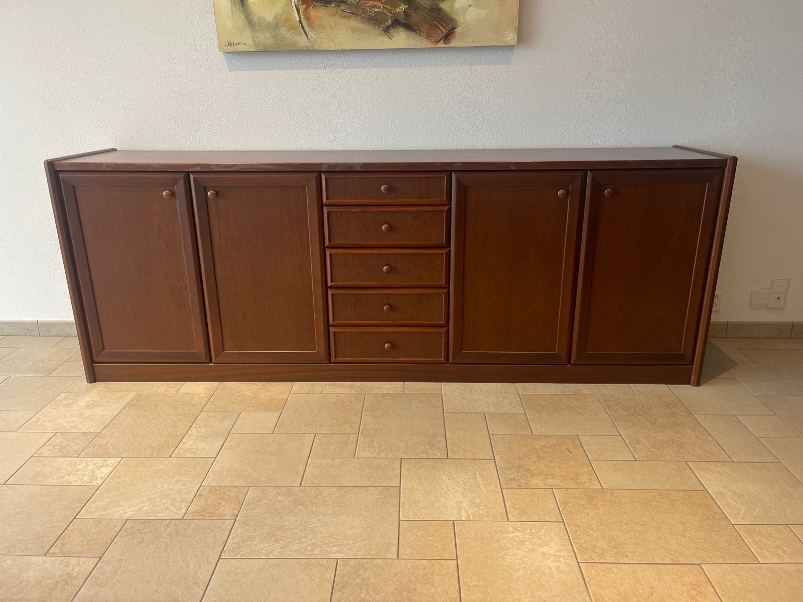 Houten dressoir met lades en deuren, Ophalen, Gebruikt, 200 cm of meer, Met lade(s)
